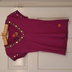 Double D Ranch Fuchsia Embroidered Short Sleeve Tee
